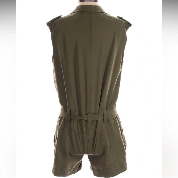 Per Se Khaki Sleeveless Romper - Picture 2 of 5